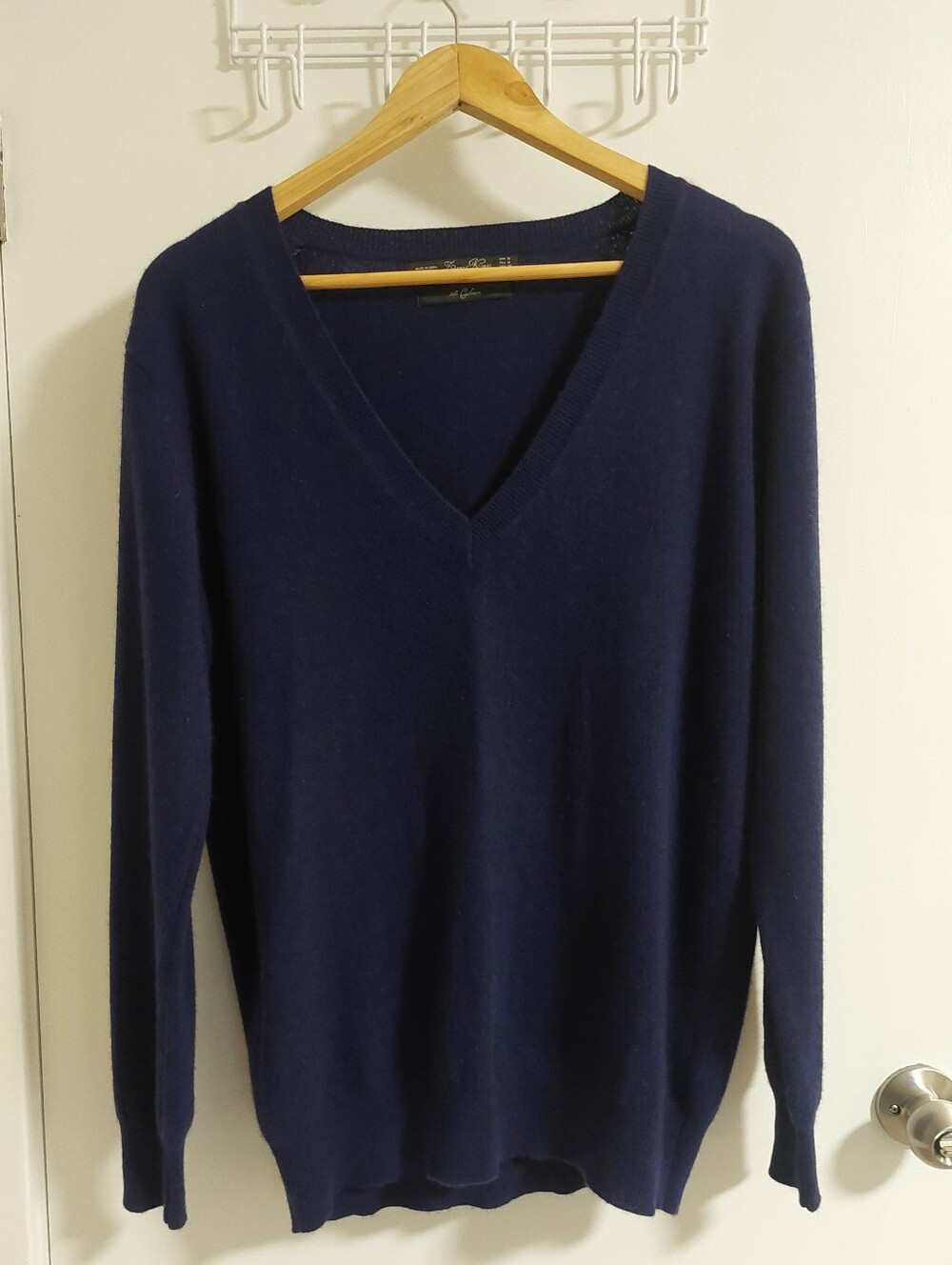Classic Navy V-Neck Sweater for Women